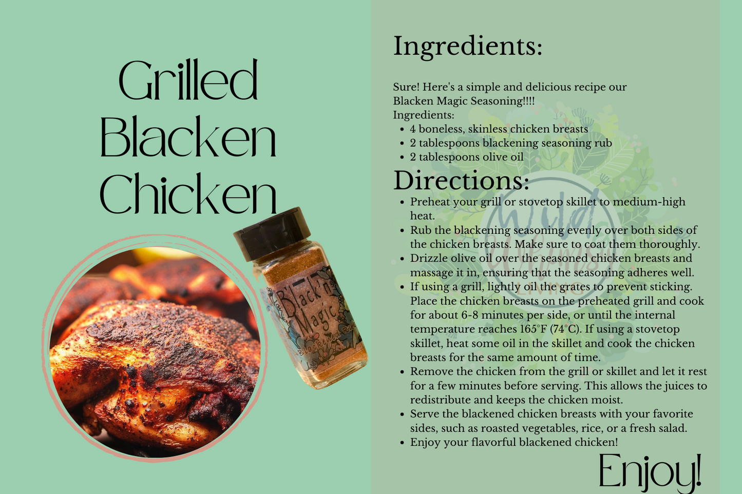 Black’n Magic- Blackened rub/seasoning